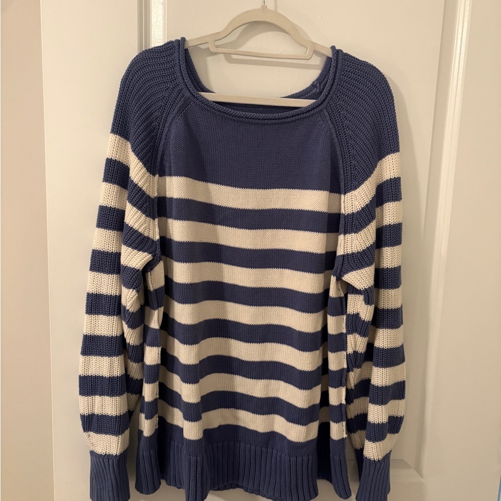 Aerie Striped Blue and White Women's Sweater
